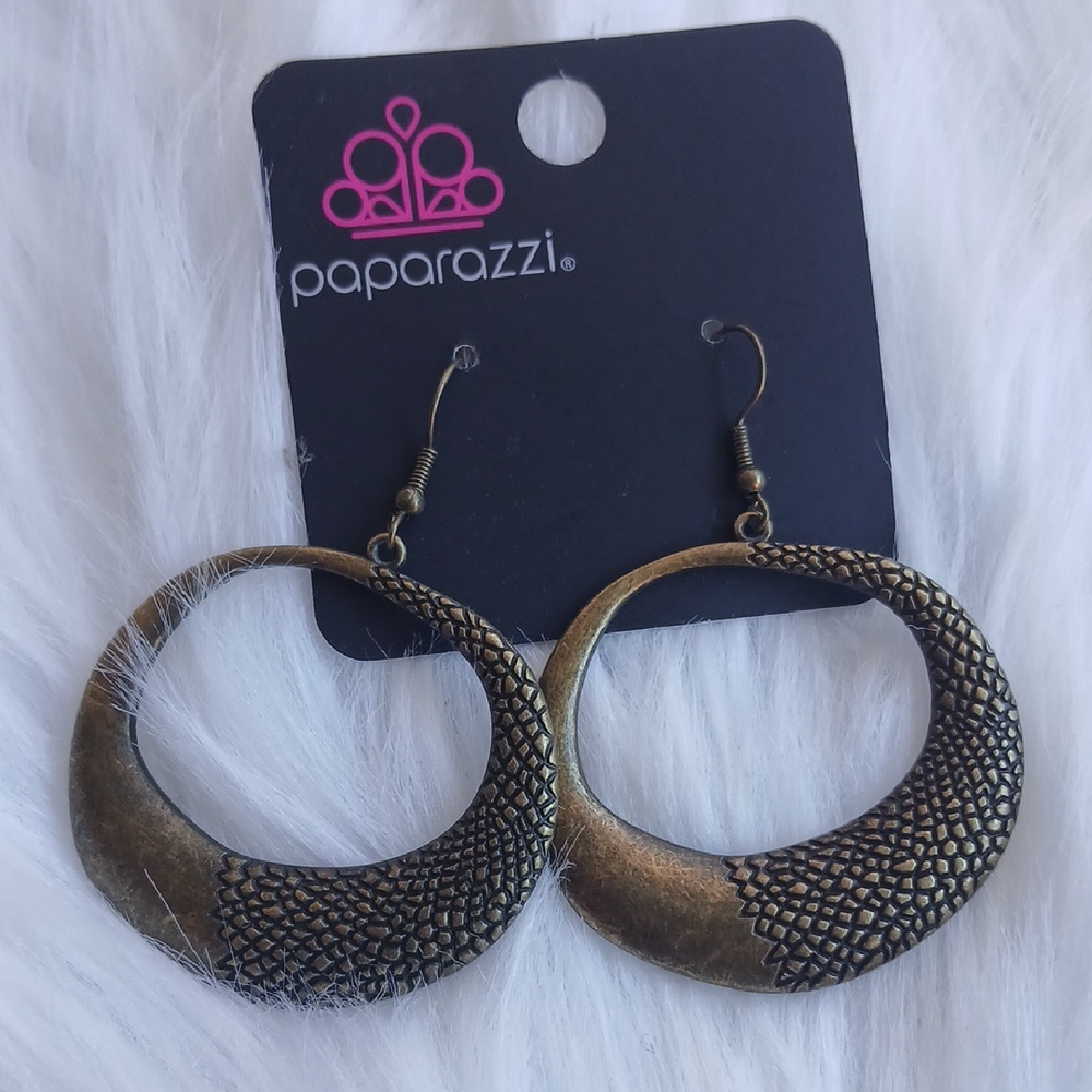Paparazzi Antique Brass Crescent Earrings